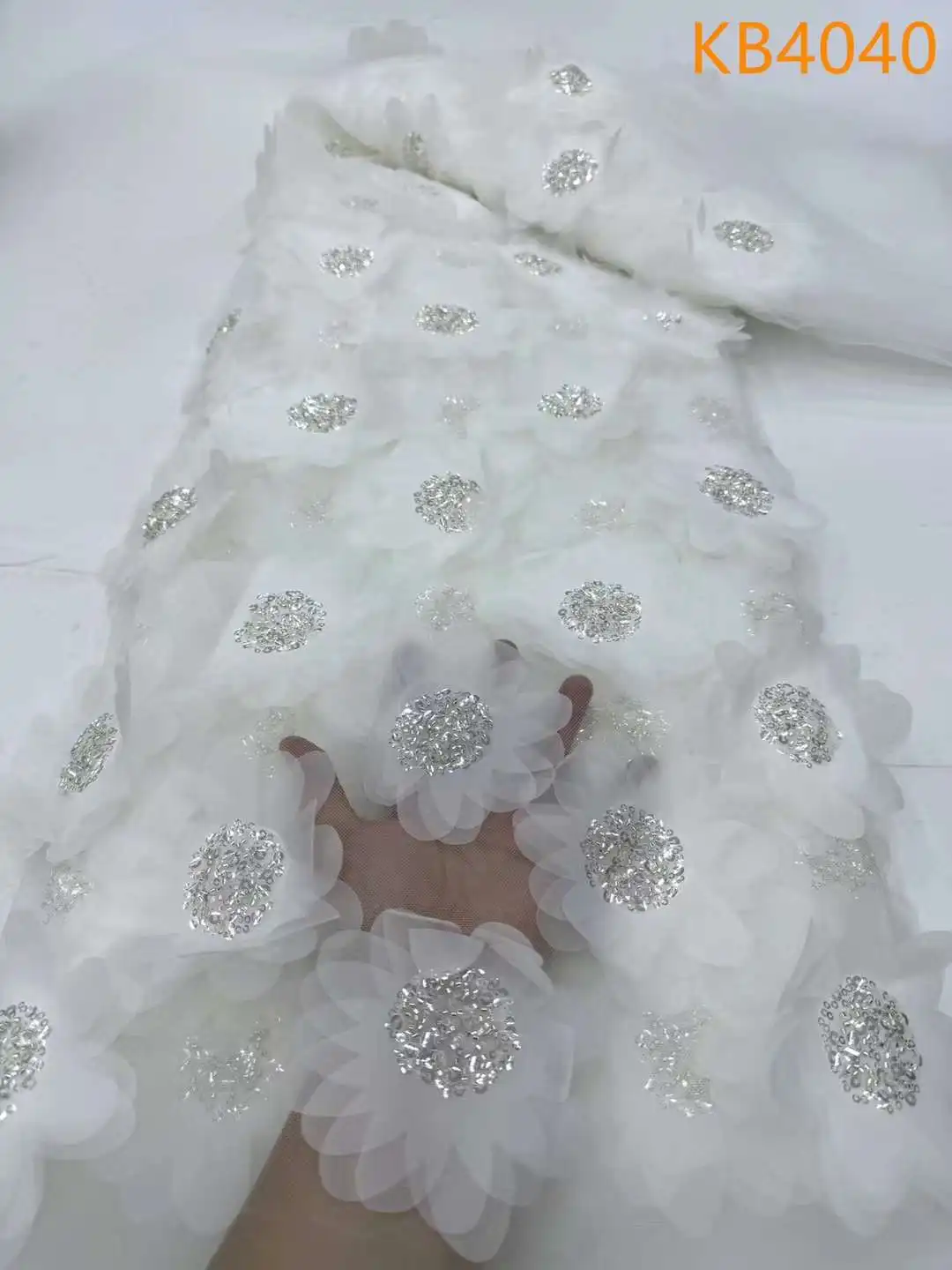 Горячая розовая кружевная ткань африканские 3D Цветочные бусины кружевные ткани