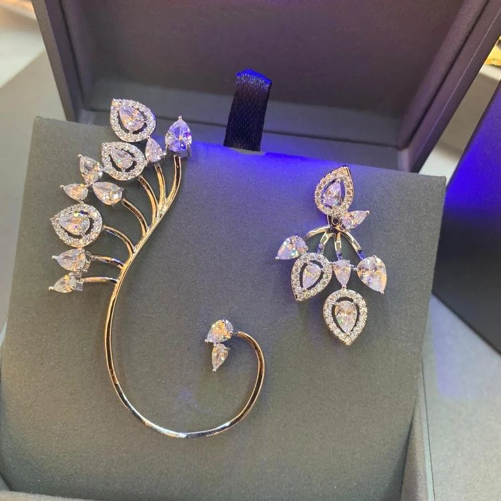 

GODKI роскошные популярные серьги в виде листа, геометрической формы с фианитом фианита, свадебные серьги в американском стиле, модные ювелир...