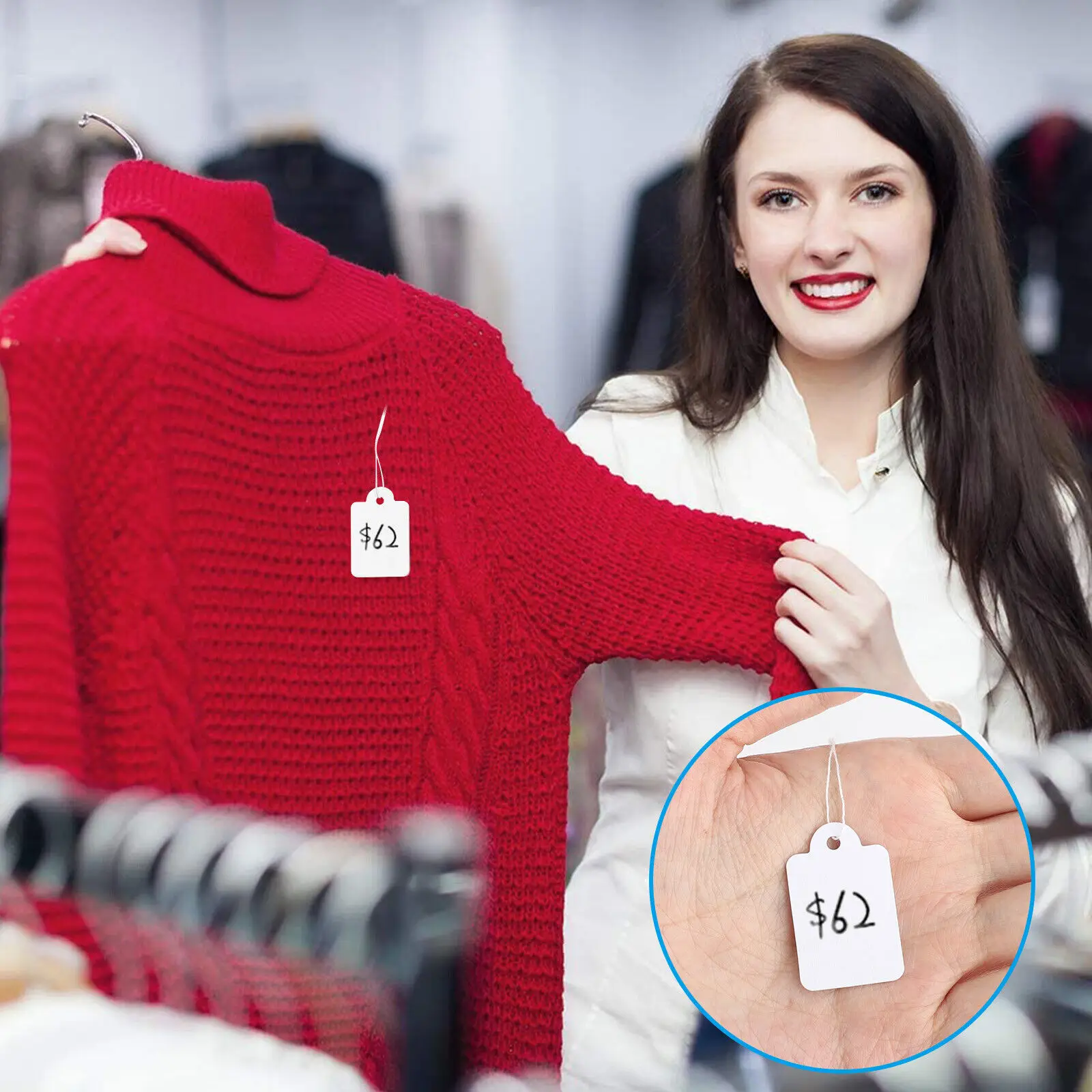 1000 шт./набор картонные бирки для ювелирных изделий