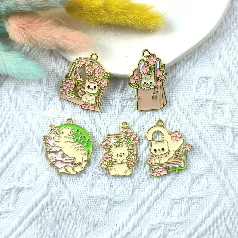 ApeUr 10 шт. мультяшная корзина для цветов котенок зеленое растение ювелирные