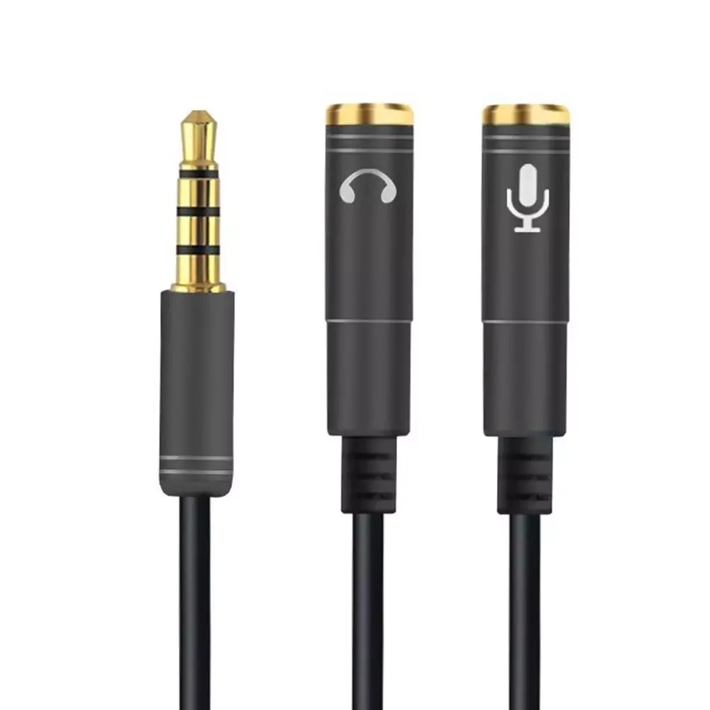 

2022New 2 in 1 3.5mm Stereo Audio Headphone Jack Male to Female Headset Earphone Mic Y Splitter Cable Adapter Connector for Mobi