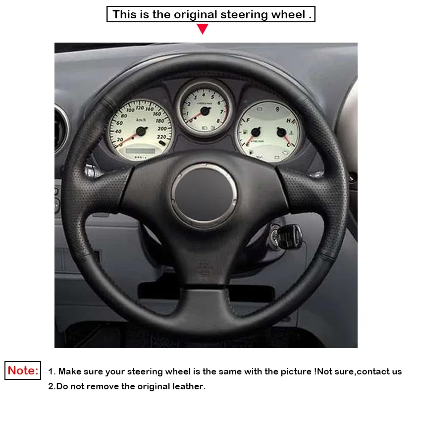 LQTENLEO черный чехол на руль из искусственной кожи для Toyota RAV4 Celica IS300 1998-2005 Corolla Matrix MR2