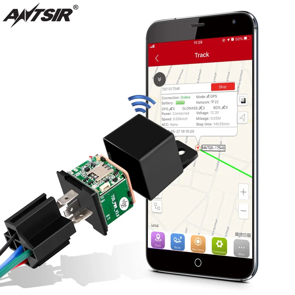 

Car Relay GPS Tracker Device GSM Remote Control Locator Cut Off Oil Anti-theft Monitoring Alarm Locator Tracking CJ720