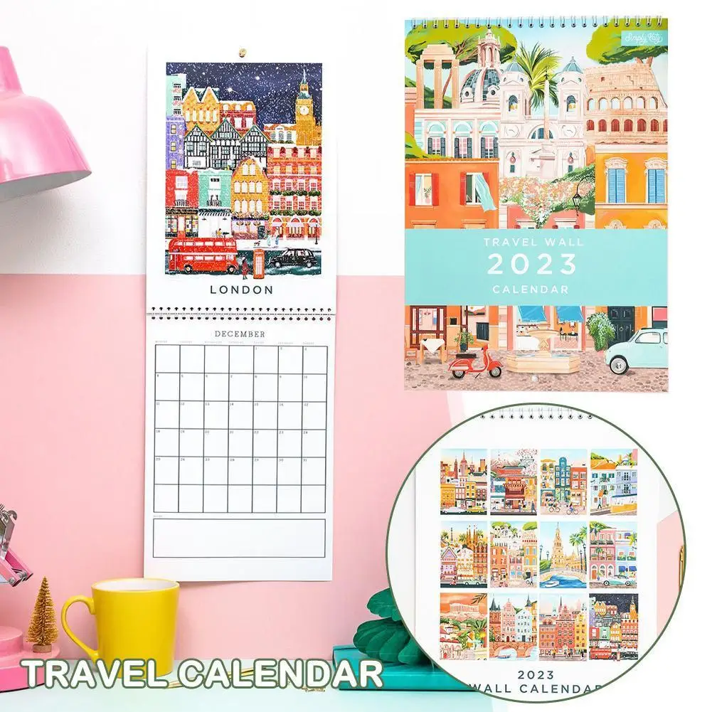 

Дорожный настенный календарь 2023, подвесной календарь на стену, календарь на стену 2023, ежедневный подвесной календарь V6g2