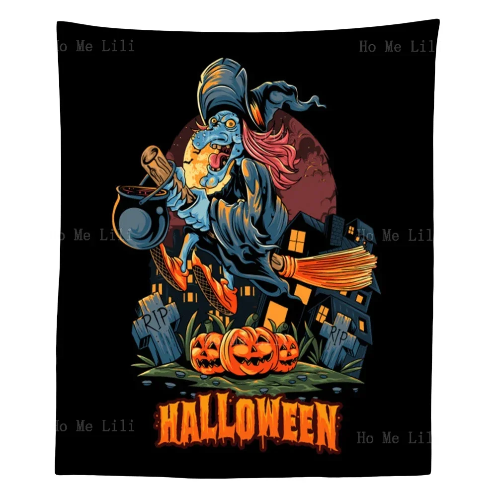 Уникальный Хэллоуин Тыква Кладовище Ведьма Верховая Езда Волшебная метла