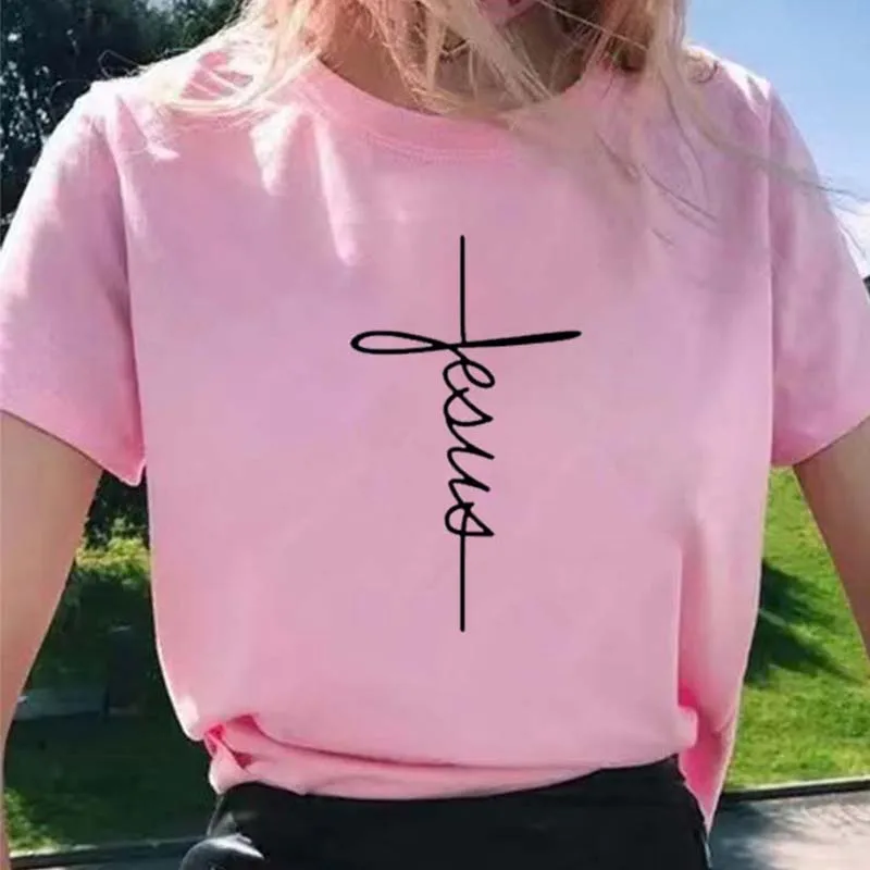 Jesus Christian Cross Printing T Shirts New Arrival Fashion Men Casual Short Sleeve Tops 100%Cotton Tee Shirt Hipster Streetwear