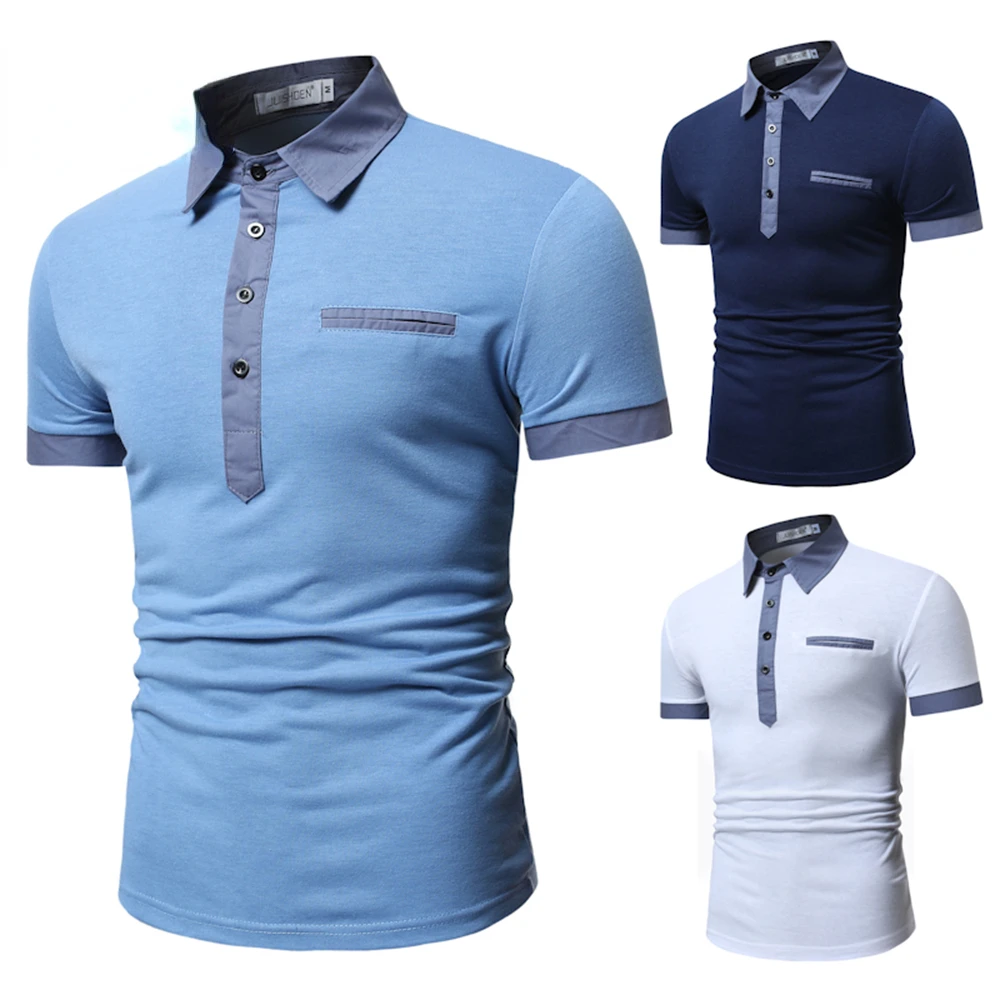 

Men Polo Men Shirt Short Sleeve Polo Shirt Contrast Color Polo New Clothing Summer Streetwear Casual Fashion Men tops