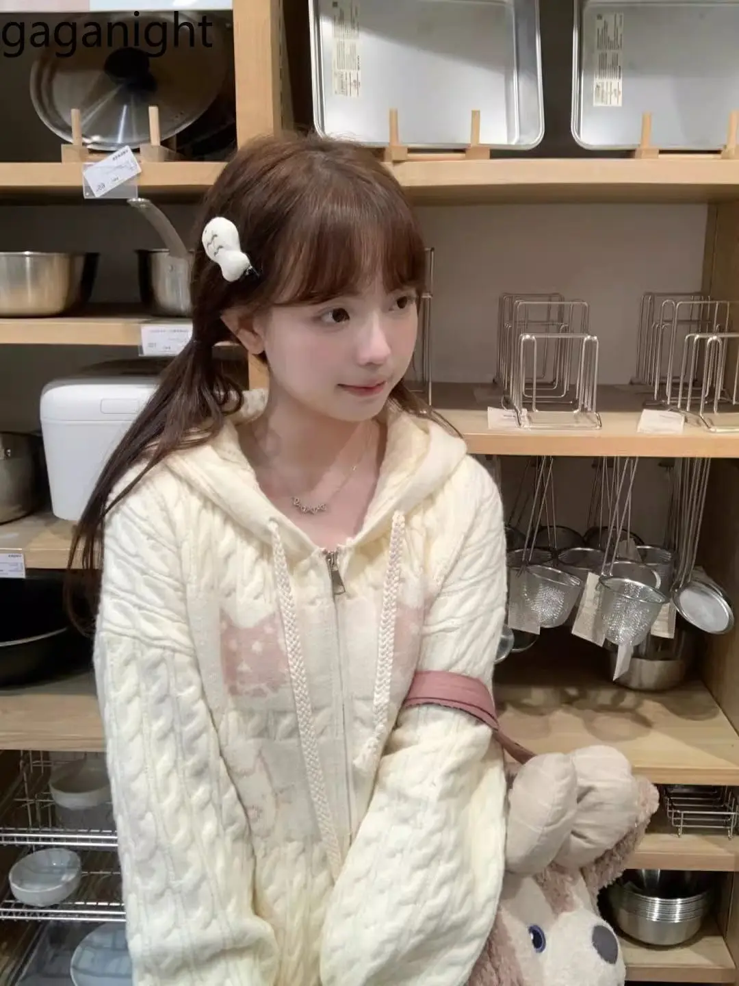 Gaganight женский свободный топ жареное тесто закручивает пальто свитер с длинными