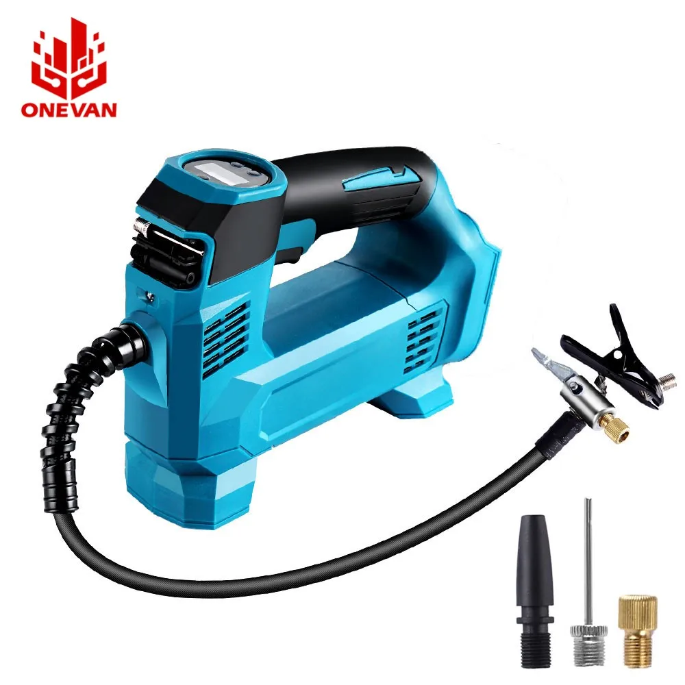 

ONEVAN Cordless Air Compressor Pump Portable 995KPA Car Tire Electric Inflator Air Pump With LED Light For Makita 18V Battery