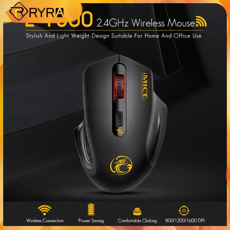 

RYRA Wireless Optical Mouse Silent Gaming Mice 2.4Ghz Rechargeable Mouse For Laptop Macbook Computer Portable Office Equipment