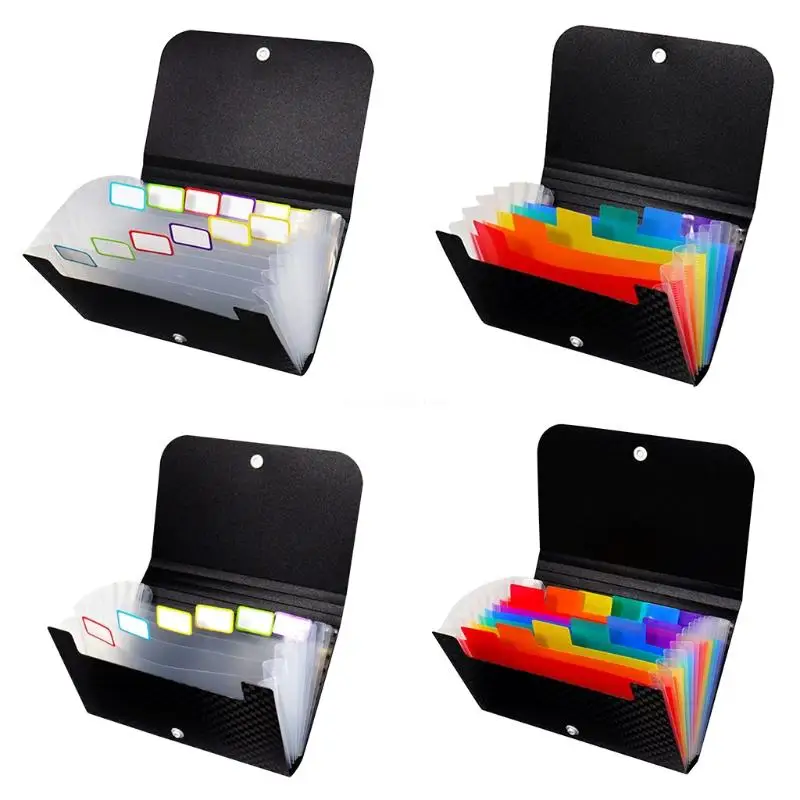 

Multi-layer File Wallet PP Receipt Folder Financial Size Pockets for School Office Business Travel Dropship