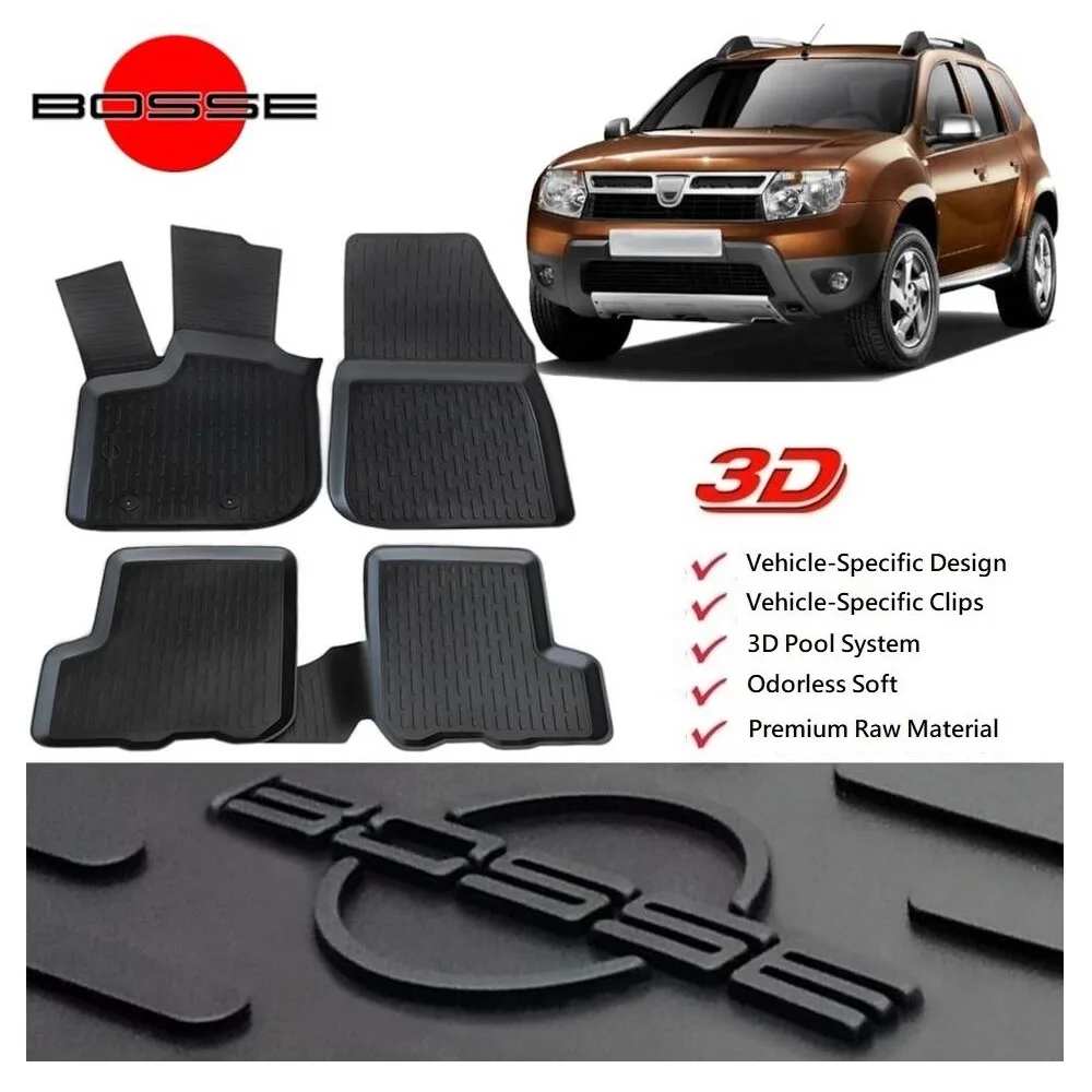 

3D Автомобильные Коврики для бассейна Dacia Duster 4x2 и 4x4 2009 2021, автомобильный интерьерный ковер, протектор, аксессуары, резиновый роскошный неско...