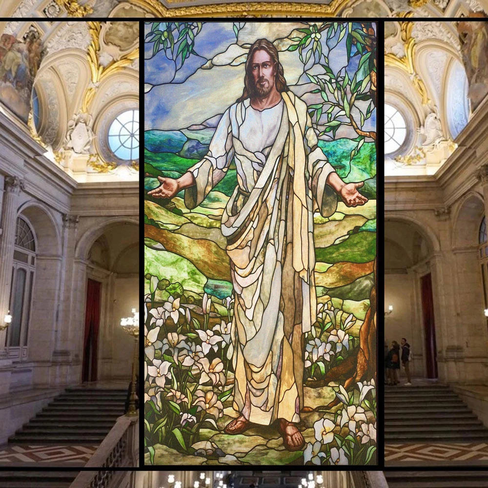 Статическая оконная пленка для конфиденциальности, церковный стиль