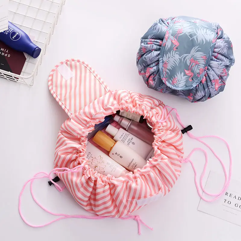 

Women Drawstring Cosmetic Bag Travel Storage Makeup Bag Organizer Foldable Make Up Pouch Portable Waterproof Toiletry Case