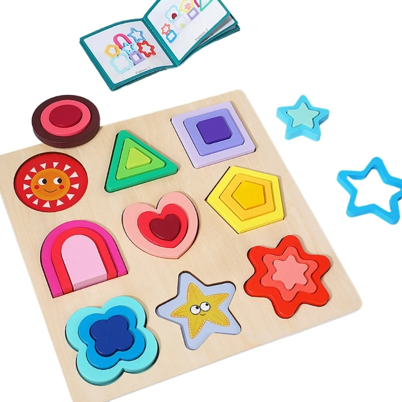 

Toddlers Board Game Shape Animals Color Learning Gift Sensory Toy Set Shape Learning Fine Motor Skill Training