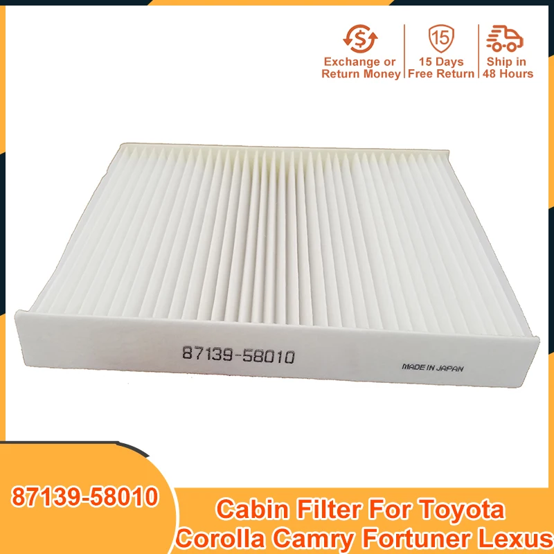 

87139-58010 Cabin Air Filter For Toyata Alphard Camry Corolla RAV4 Highlander Yaris Fortuner Hilux Lexus ES NX RX UX Accessories