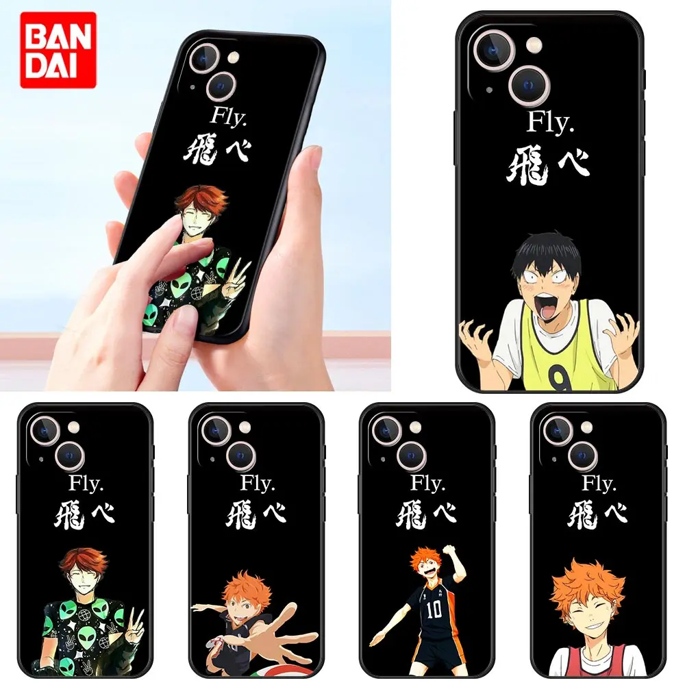 

Haikyuu Anime Fly Case for iPhone 13 12 11 Pro Max X XS SE 6 7 8 6s Plus XR Cover Shockproof Black Silicone Accessorie Matte