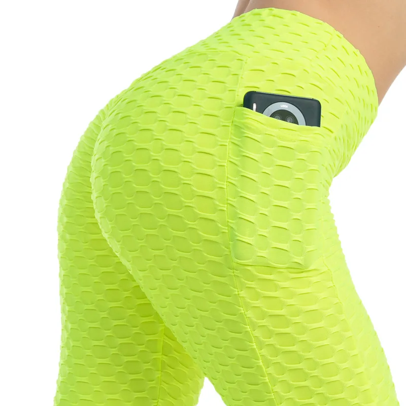 Hot style Legging Women's wear fashion bubble yoga pants pocket female high elastic absorb sweat leggings women carry Casual new