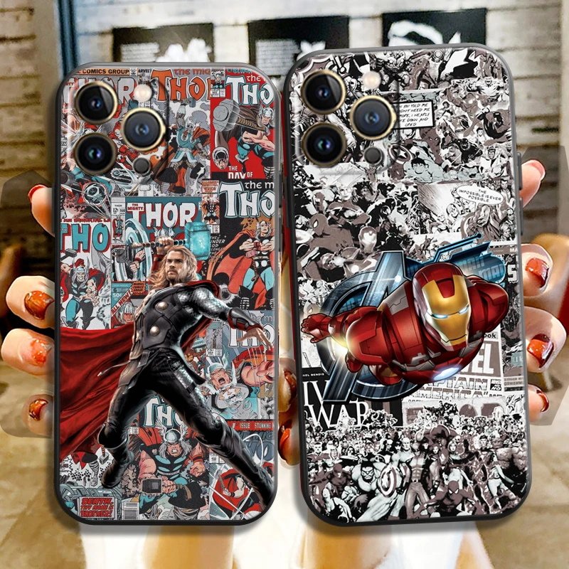 

Marvel Avengers For Apple iPhone 13 12 11 Pro 13 12 Mini X XR XS Max 5 5s 6 6S 7 8 Plus SE2020 Phone Case Silicone Cover