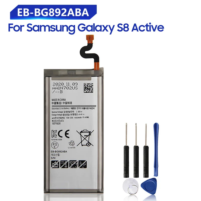 Replacement Samsung Battery EB-BG892ABA For Samsung Galaxy S8 Active Rechargeable Phone Battery 4000mAh