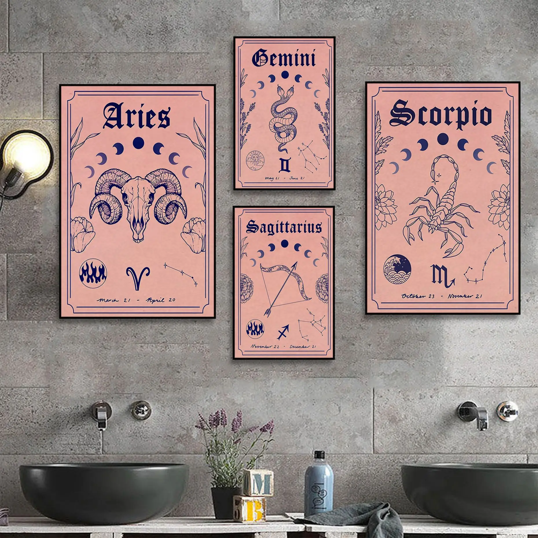 

Constellation Classic Vintage Posters Wall Art Retro Posters For Home Kawaii Room Decor