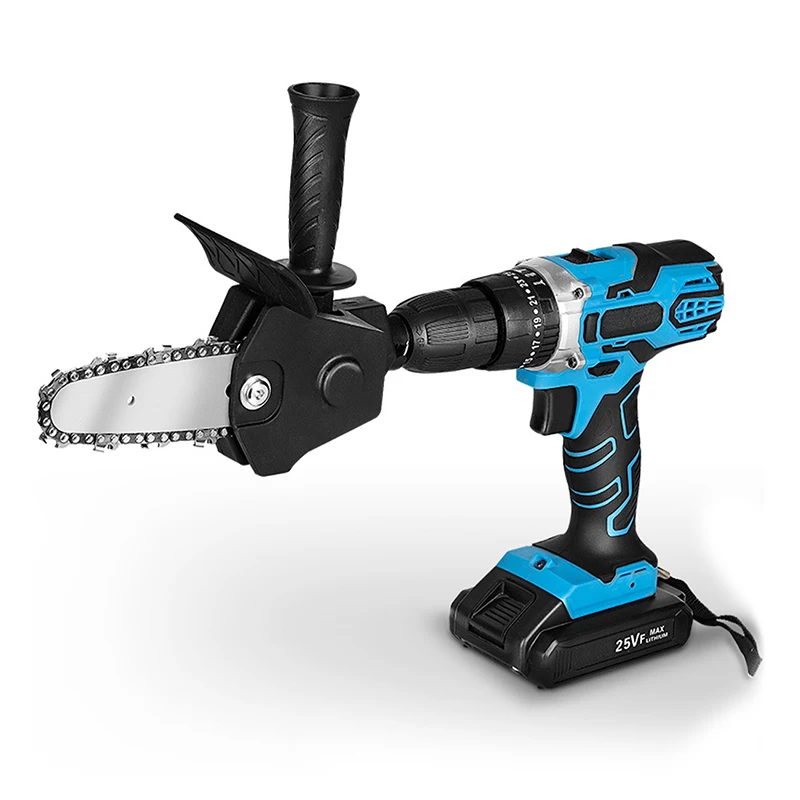 

Electric Drill Converter Into Electric Chain Saw Portable Pruning Saw 4 Inch Chainsaw Bracket Mini Electric Chain Saw