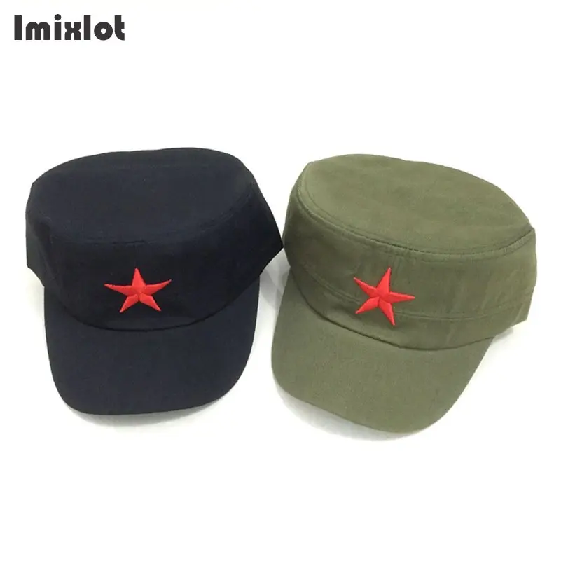 

Кепка в стиле милитари с пятиконечной звездой и вышивкой