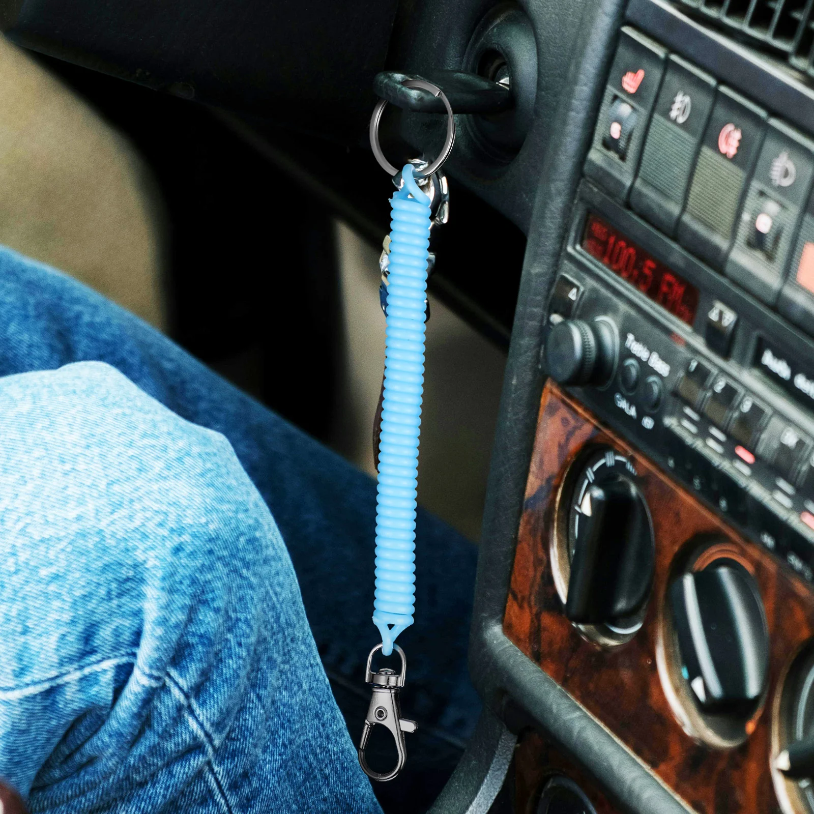 10 Pcs Key Chain Car Spiral Stretchy Spring Coil Keychain Lanyard Rings Elastic Plastic Man Retractable |