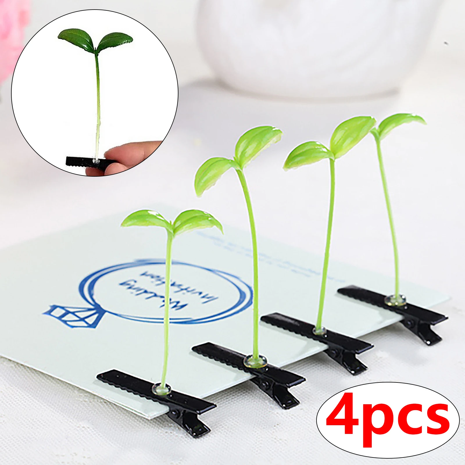 4 Pcs Fashion Unisex Funny Grass Clips Adorable Flower Mushroom Plant Hair |