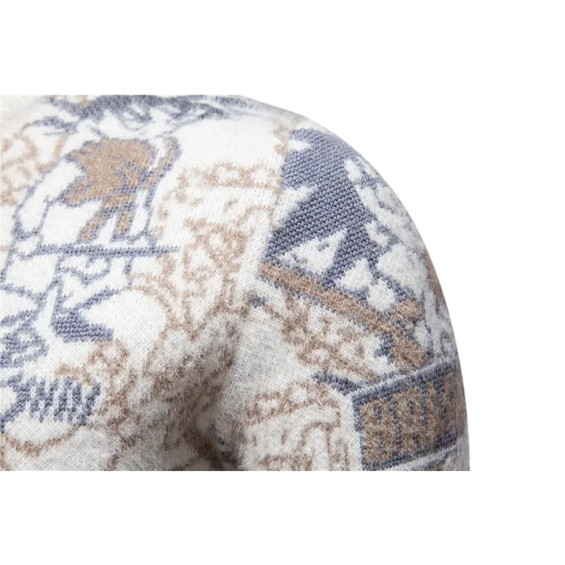 Мужской трикотажный джемпер с длинным рукавом и круглым вырезом