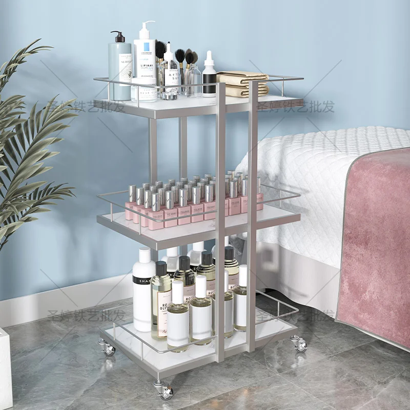 Storage Rack Beauty Salon Trolley Cart Web Celebrity Cosmetics Nail Iron Art Hairdressing Special Multi-functional Salon Trolley