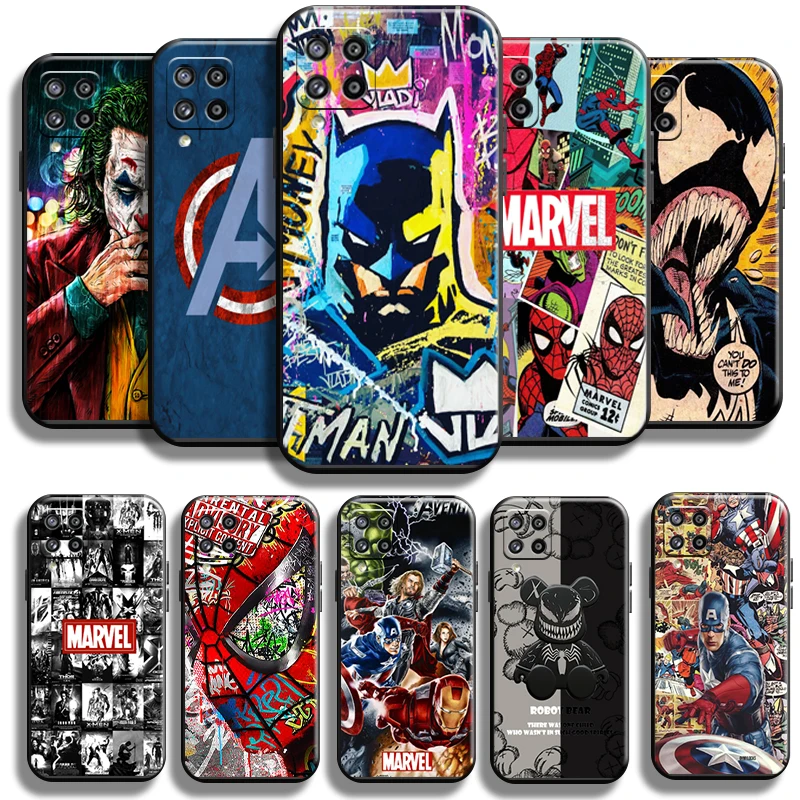 

Marvel Avengers Comics For Samsung Galaxy A42 5G Phone Case Shockproof Full Protection Cover Back Funda Carcasa Black Soft