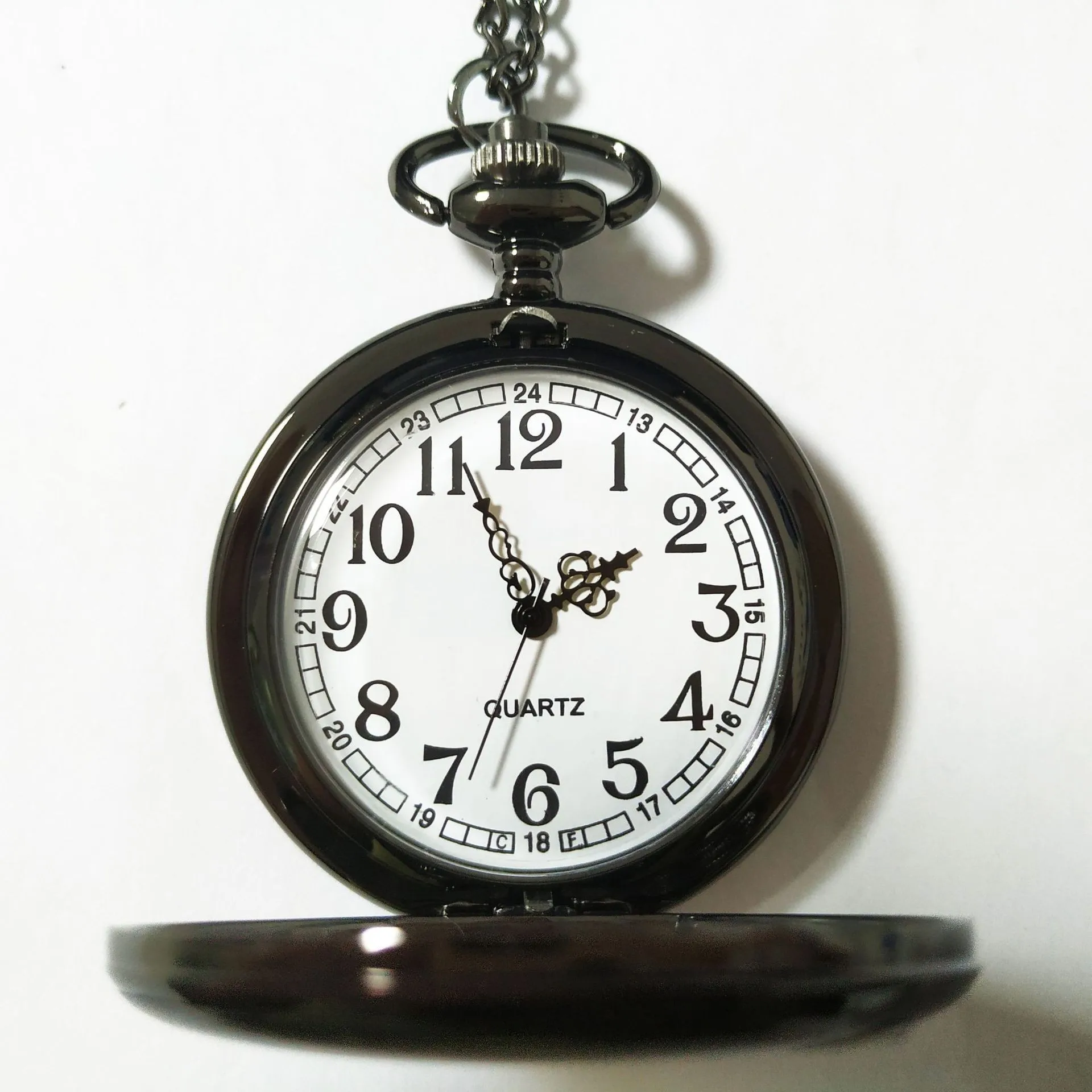 

Luxury Silver Chain Smooth Steel Quartz Full Metal Alchemist Cosplay Necklace Pendant Pocket Watch Vintage Roman Dial Pendant W