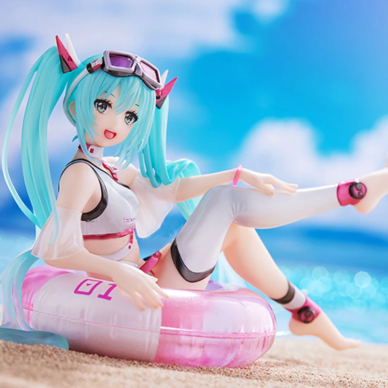 

4 Inch Hatsune Miku Aqua Float Girls Collectible Figure Pool Version Cake Toppers PVC Ornament Birthday Gifts for Girls Kids