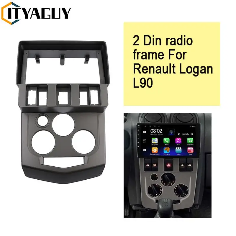 

9-дюймовый автомобильный DVD-адаптер 2Din для приборной панели, комплекты отделки, панель Facia для Renault Logan L90 2004-2007, радиоплеер