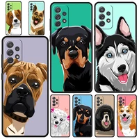 cartoon dog husky cute shiba phone case for samsung galaxy a72 a51 a71 a21s a12 a11 a31 a52s a41 a32 a01 a22 a03s a13 5g cover