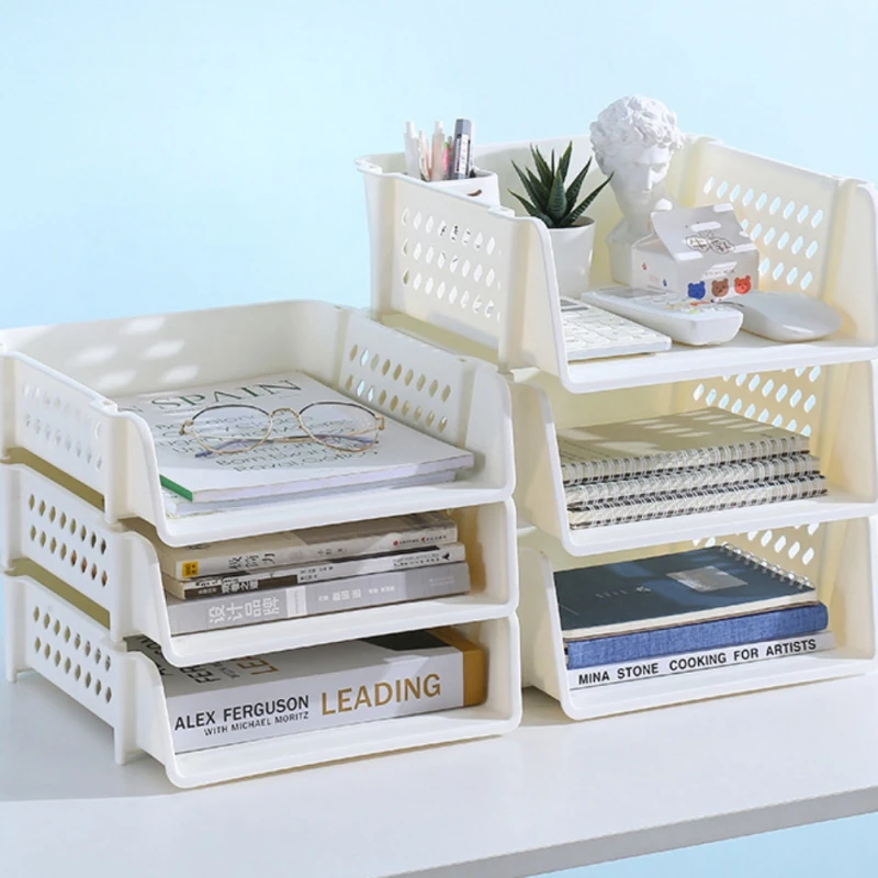 Ламинированная Пластиковая Подставка Для Файлов Штабелируемая Книжная Полка