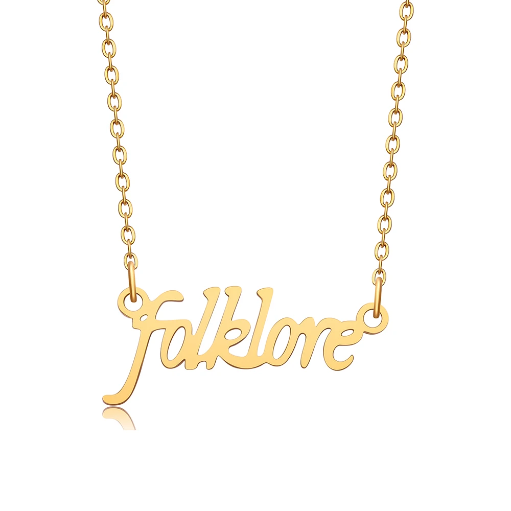 

Taylor the Swift Folklore Album Pendant Necklace Stainless Steel High Quality Jewelry 2023 World Tour Concert Gift for Fans