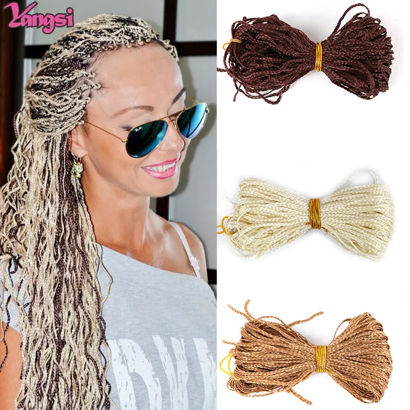 Фото Full Star 28 дюймов ZiZi Box Braids Синтетические наращивание волос Вязание крючком Плетение Сине-серые светлые вязанные крючком волосы 24 пряди 50 г/упак. №2