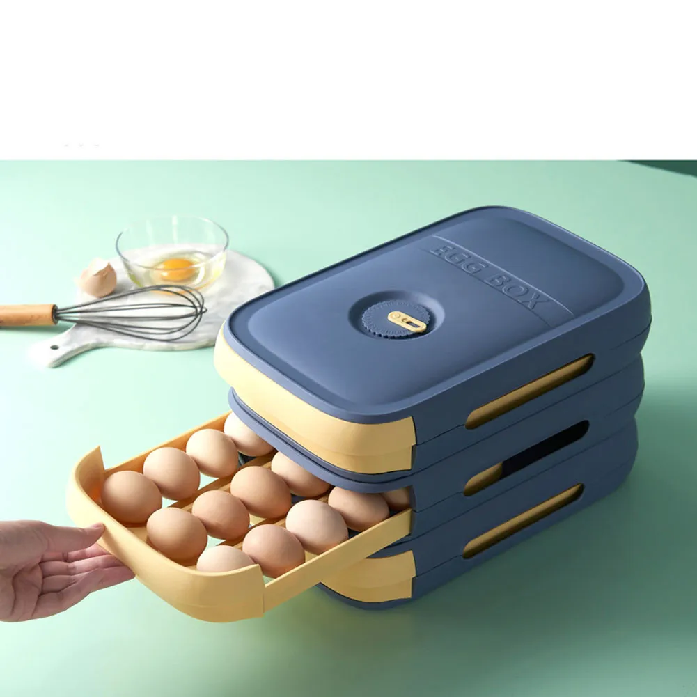 

Drawer Type Eggs Tray Fruit Storage Box Refrigerator Storage Box Dumpling Box Household Eggs Holder Food Container Kitchen