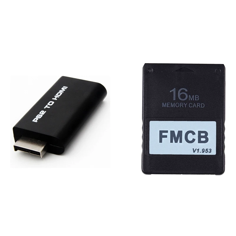 

Botique-PS2 To HDMI Video Converter AV Adapter With 3.5Mm Audio Output With FMCB Free Mcboot Card V1.953
