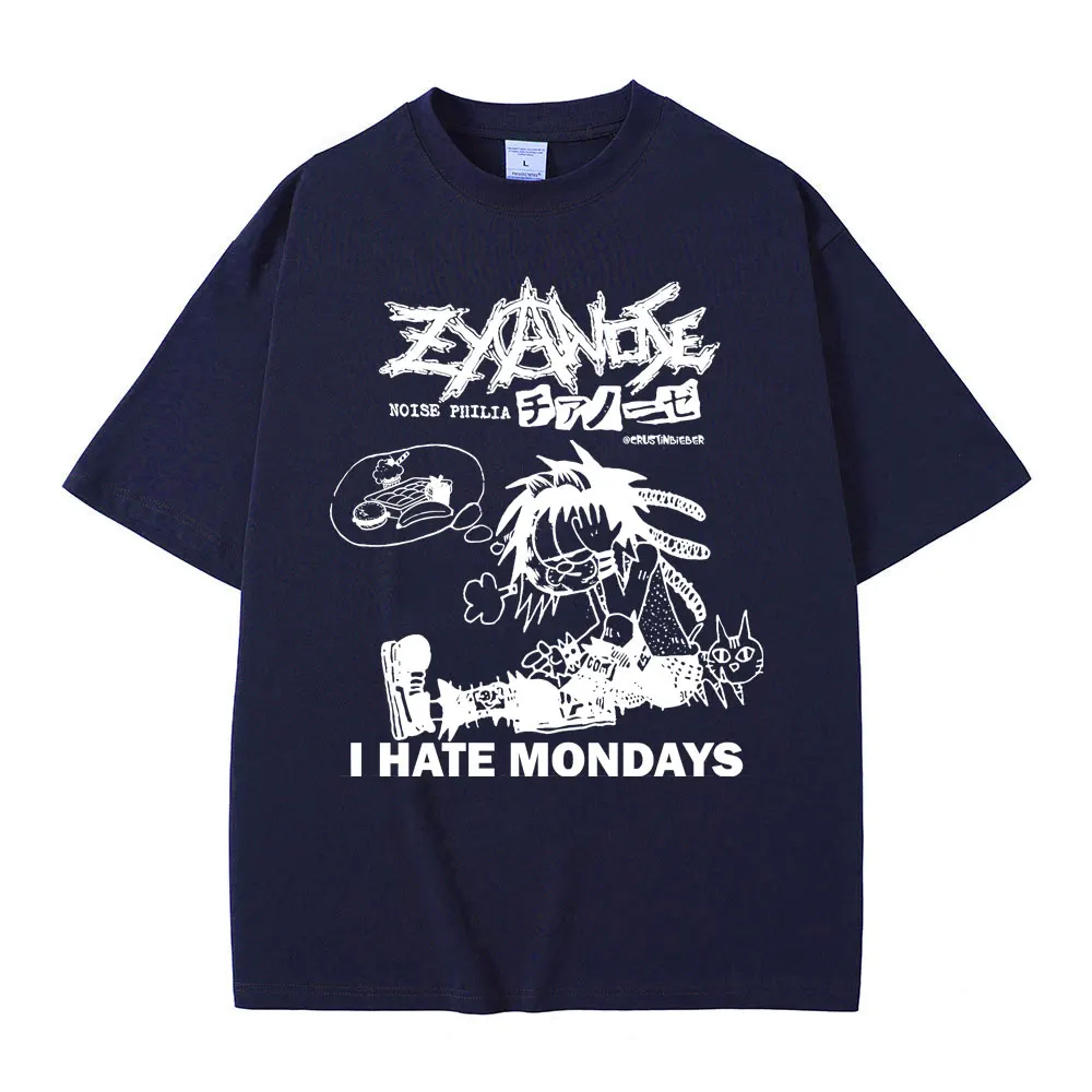Футболка Zyanose I Hate Mondays мужская и женская футболка в стиле панк-кота с забавным