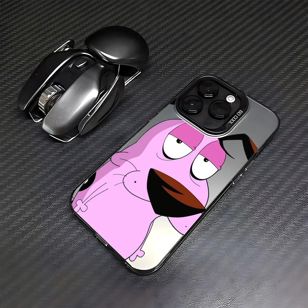 Чехол для телефона CARTOON COURAGEOUS c-cowardlys Dog iPhone 16 15 14 13 12 11 Pro Max X XR XSMAX 8 7 Plus Candy Matte