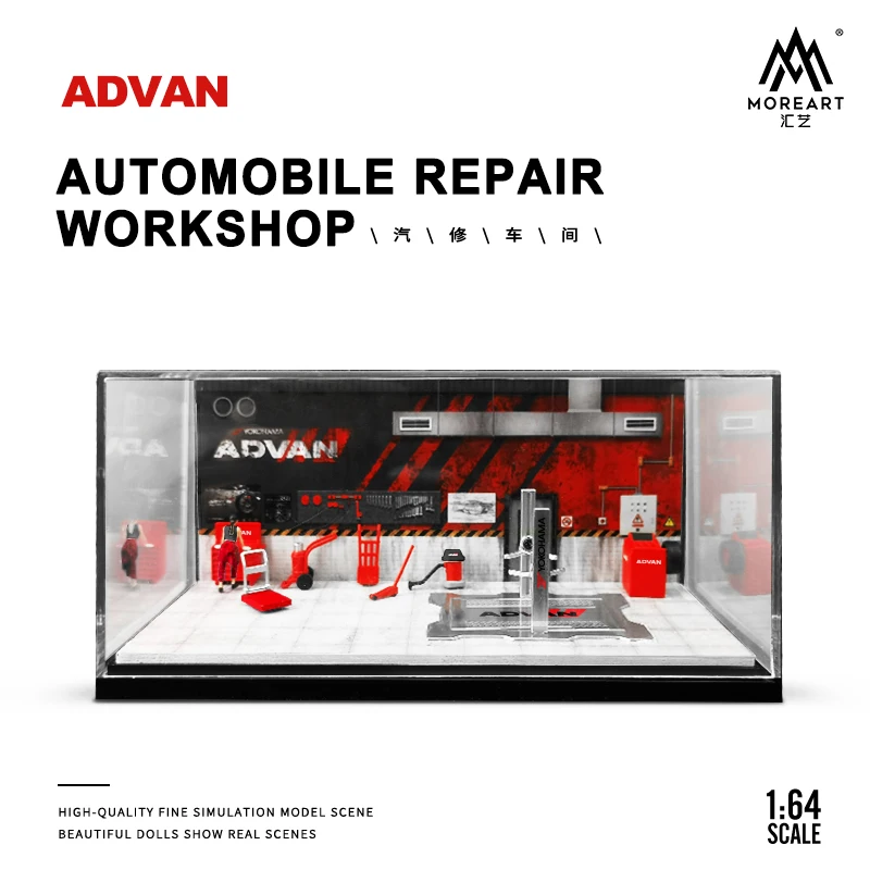 

1/64 Scale Diorama Car Garage Repair Work Shop With Maintenance Tools Background Display Scene Model Toy Collection Gift Toy