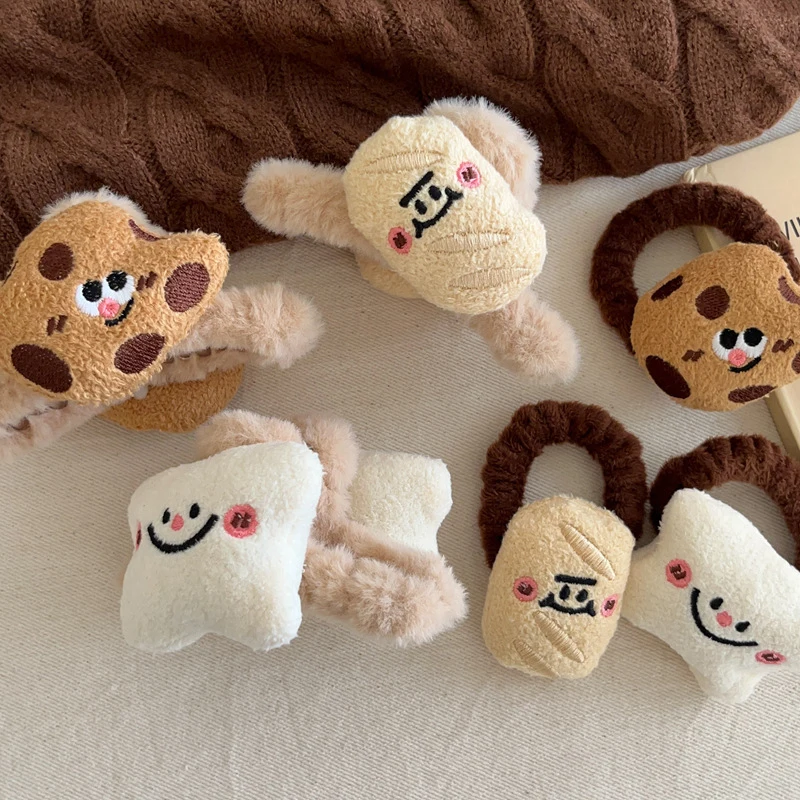 Мультяшное забавное печенье хлеб плюшевая веревка для волос женщин и девочек