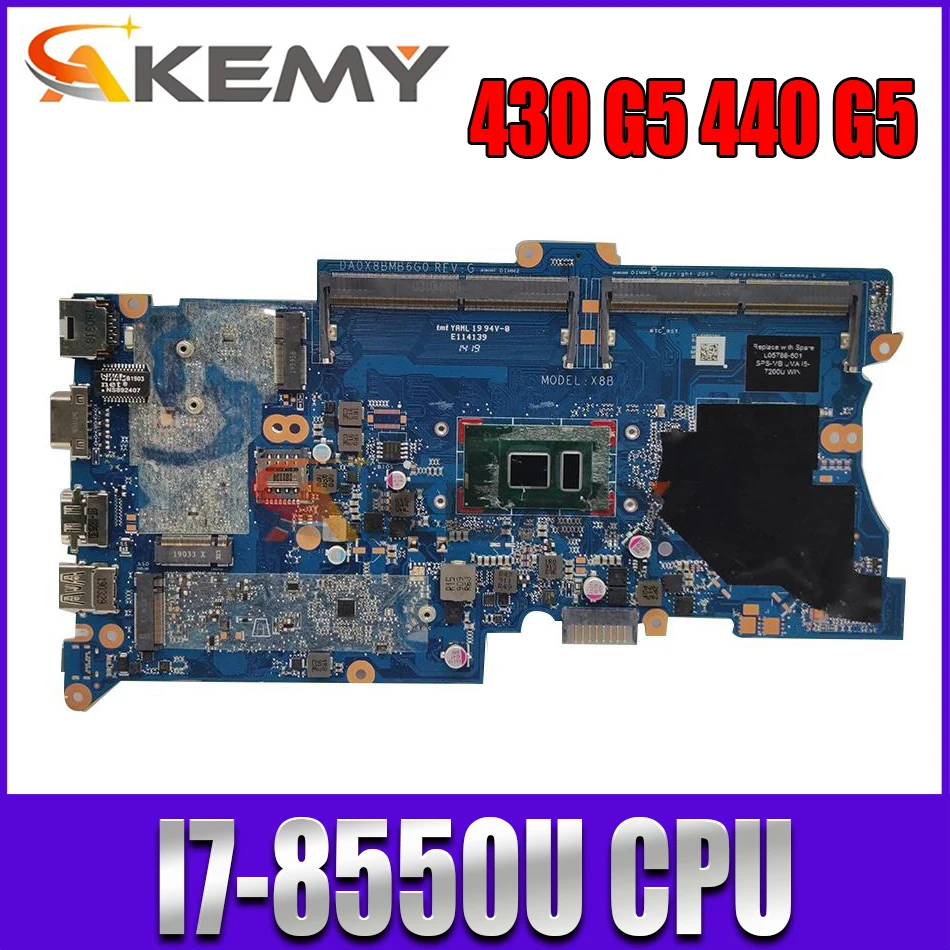 Оригинальная материнская плата для ноутбука HP ProBook 430 G5 440 DA0X8BMB6G0 с фотографией