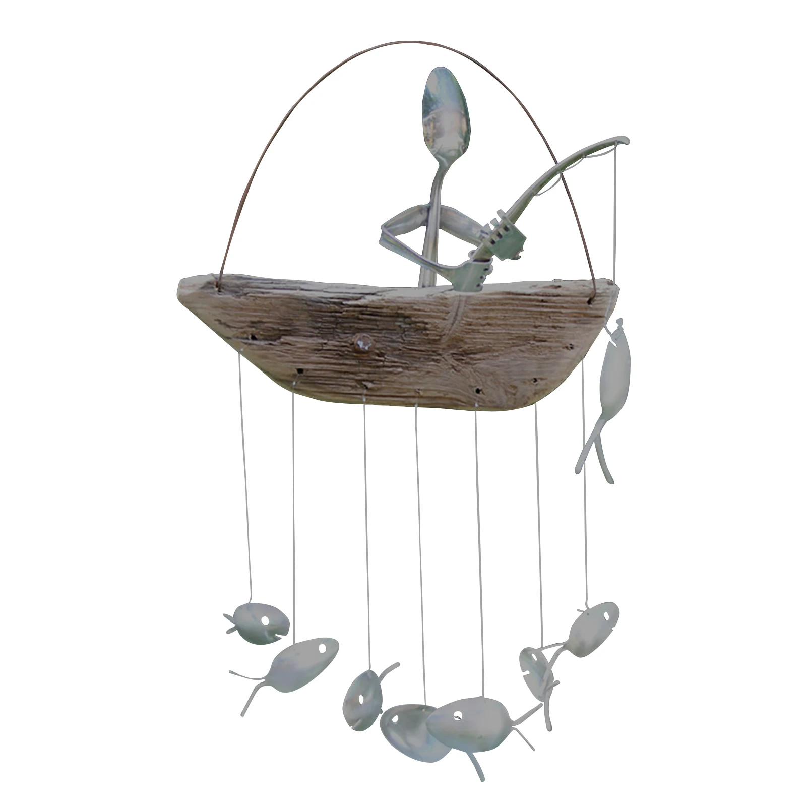 

Ложка со звуком для гостиной, деревянная лодка, колокольчики для ветра, аксессуары для улицы, подвесная рыбалка, мужской сад, внутренний Дек...