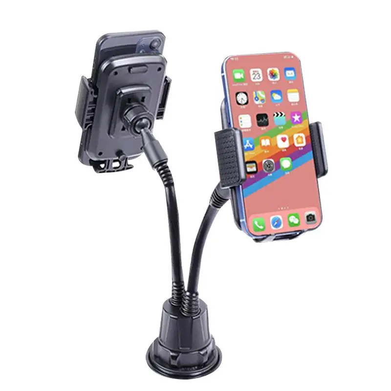 

Dual Cup Phone Holder For Car Dual Rotatable Mobile Phone Car Bracket Phone Cup Bracket For Car Universal Adjustable Gooseneck