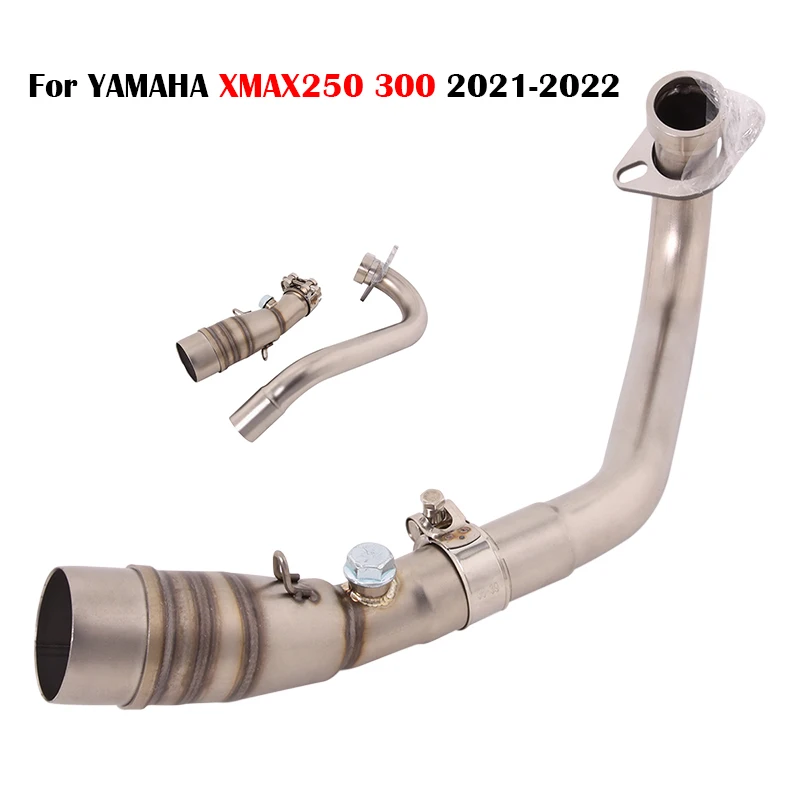

Exhaust Pipe For YAMAHA XMAX250 300 2021-2022 Motorcycle Header Front Connect Link Tube Stainless Steel Slip On Muffler