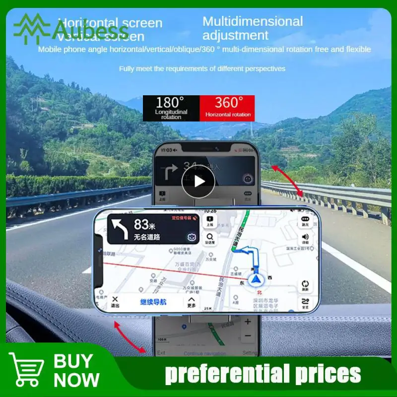 

Push-type Multifunctional Car Center Console Mobile Phone Holder Portable Car Phone Bracket Durable Car Mobile Phone Holder